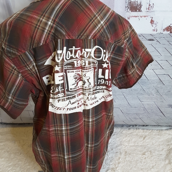 3/$15 Arizona Jean retro insp shirt brown plaid 7X - Picture 3 of 6